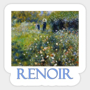 Woman with a Parasol in the Garden by Pierre-Auguste Renoir Sticker